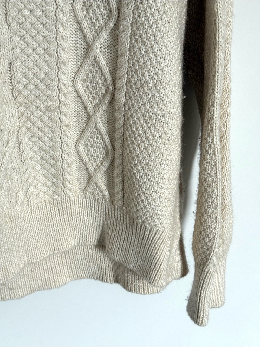 Polo Ralph Lauren Cream Ivory Cable Knit Crewneck Sweater XL - Picture 6 of 12